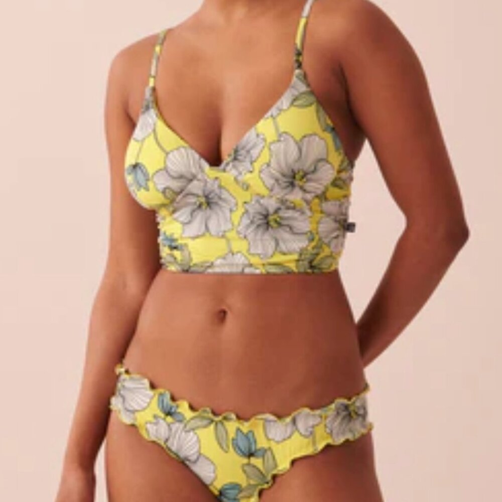 Aqua La Vie En Rose Long line swim top - Size Small NWOT